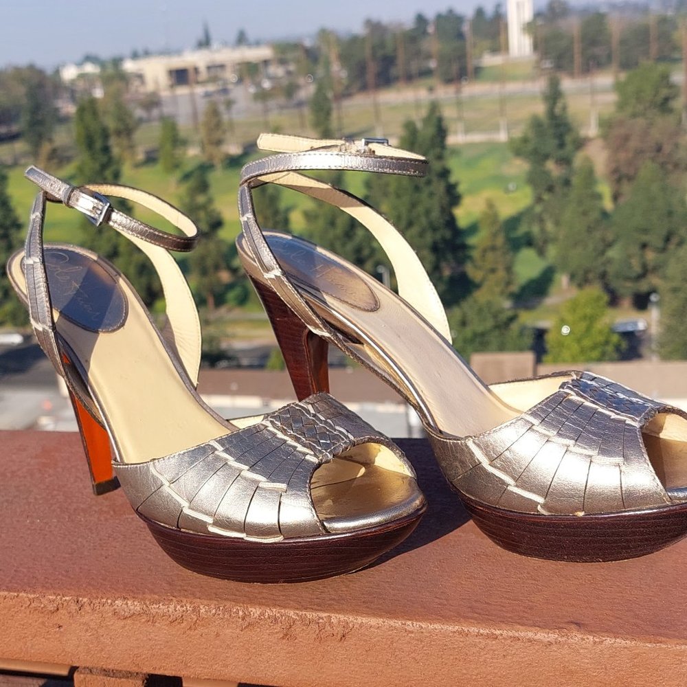 Cole Haan Metallic Gold Leather Stiletto